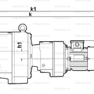 Мотор-редуктор NR876 — Габаритные и присоединительные размеры